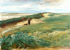 Max Liebermann, Jäger in den Dünen, Öl auf Leinwand