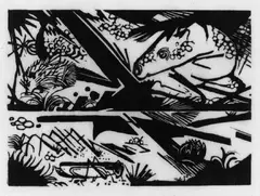 Pferd und Igel by Franz Marc, Original-Holzschnitt auf dünnem Japanbütten, sold May 2003