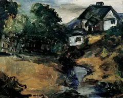 Emmanuel Mané-Katz, Paysage, Öl auf Leinwand, doubliert