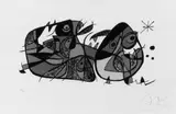 Miró Scultore by Joan Miró, Original-Farblithographie auf gelblichem, leicht genarbtem Velin, sold May 2003