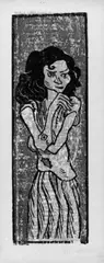 Mädchen mit Zigarette by Otto Pankok, Original-Farbholzschnitt auf Velin, sold May 2003