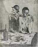 Pablo Picasso, Le repas frugal, Original-Radierung auf Velin mit dem Wasserzeichen "Van Gelder Zonen"