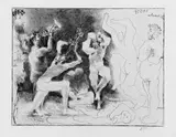 Pablo Picasso, La Danse des Faunes, Original-Lithographie auf hellgelber Tonplatte, auf Arches-Velin