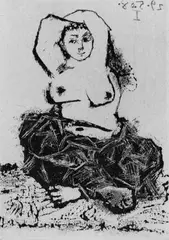 Odalisque by Pablo Picasso, Original-Radierung auf Bütten mit dem Wasserzeichen "LA CELESTINE2", sold May 2003