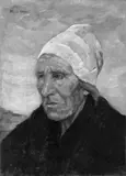 Max Stern, Kopf einer Fischersfrau, Öl auf Leinwand, auf Karton aufgezogen