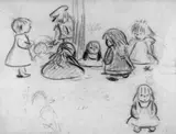 Heinrich Zille, Kinder auf der Strasse (Skizzenblatt)