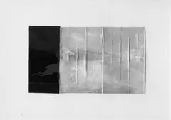 Carlo Alfano, Ohne Titel (Studi per Narciso), Acryl über Pergament und Papiercollage auf Karton