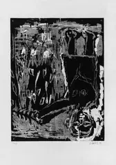 Ohne Titel by Georg Baselitz, Original-Farbholzschnitt auf Japanbütten, sold May 2003