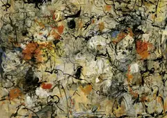 Komposition Ok 4 by Rolf Cavael, Öl auf Karton, auf Holz aufgezogen, sold May 2003