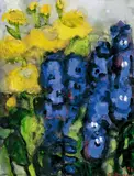 Rittersporn by Klaus Fußmann, Aquarell auf leicht genarbtem Velin, sold May 2003