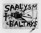 Jonathan Meese, Kindhand Capitaine Danjou, Fotocollage über Öl auf elfenbeinfarbenem, leicht genarbten Velin