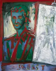 Selbst by Helmut Middendorf, 1986/1987, Acrylic on muslin, sold May 2003