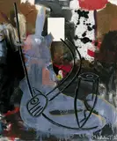 Markus Oehlen, Ohne Titel, Öl auf Nessel