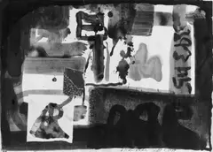 Jürgen Böttcher, Ohne Titel, Aquarell und Collage auf Büttenpapier