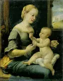 Nachfolge Raffael, DIE MADONNA MIT DER NELKE., Öl auf Leinwand