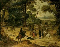 Sebastiaan Vrancx, DER ÜBERFALL., Öl auf Holz (parkettiert)