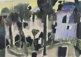 Eduard Bargheer, Südliche Häuser unter Palmen