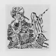 Jahrmarkt by Max Beckmann, 10 Original-Radierungen (Kaltnadel) auf Velin, einzeln in Orig.-Passepartout. Jeweils signiert und mit dem Prägestempel , sold Dec 2002