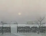 Herbert Böttger, Winterabend, Öl auf Leinwand