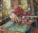 Georg Burmester, Sommerblumen, Öl auf Leinwand