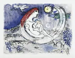 Paysage bleu by Marc Chagall, 1958, Colour lithograph on wove paper with watermark "ARCHES", sold Dec 2002