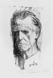Otto Dix, Selbstbildnis II (nach links, Kragenlinie dünn)