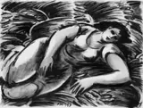 Frans Masereel, Repos dans les foins (Junge Frau auf dem Feld)