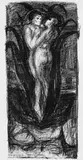 Edvard Munch, Blume der Liebe, Original-Lithographie auf festem glatten gelblichen Papier