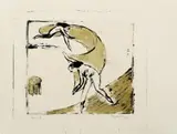 Max Pechstein, Tanz V, Original-Farblithographie auf glattem gelblichen Papier