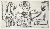 Pablo Picasso, Le Peintre sur la Plage, 1955, Etching (aquatint and drypoint) on firm wove paper with watermark "ARCHES"