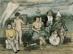 Zirkusleute by Robert Pudlich, Öl auf Leinwand, sold Dec 2002
