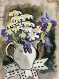 Karl Schmidt-Rottluff, Stilleben mit Margeriten und Iris