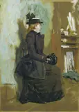 Franz Skarbina, Sitzende Dame mit Muff