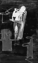 Schürze by Neo Rauch, 1996, Farbiger Lichtdruck auf Karton, sold Dec 2002