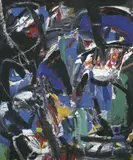 Helmut Sturm, Ohne Titel, Acryl über Papiercollage auf Hartfaserplatte