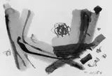 Theodor Werner, Ohne Titel, Tuschfederzeichnung und Aquarell auf chamoisfarbenem Halbkarton
