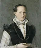 Umkreis Sofonisba Anguissola, BILDNIS EINER DAME, die in der Hand ein Buch hält., Öl auf Holz