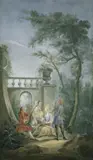Nachfolge François Boucher, DAS KONZERT IM FREIEN., Öl auf Leinwand.H 119; B 71,5 cm
