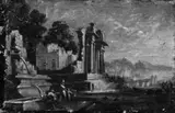 Umkreis Francesco Guardi, RUINENCAPRICCIO., Öl auf Holz