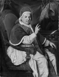 Nachfolge Pierre Subleyras, BILDNIS PAPST BENEDIKT XIV., Öl auf Leinwand (doubliert)