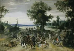 Sebastiaan Vrancx, REITERGEFECHT., Öl auf Holz