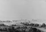 Jean Antoine Constantin D'Aix, BLICK AUF MARTIGUES., Feder, grau laviert, auf Papier