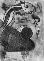 Blau IV by Max Ackermann, Farbkreide und Bleistift auf blauem Büttenpapier, sold Jun 2002