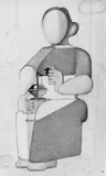Gottfried Brockmann, Frau mit Kaffemühle