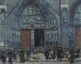 Richard Bloos, Dimanche des Rameaux (Notre-Dame de Paris), Öl auf Leinwand