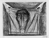 Bernard Buffet, Saint Face, Original-Radierung (Kaltnadel) auf Rives-Velin