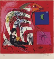 L'Arc-en-Ciel by Marc Chagall, Original-Farblithographie auf chamoisfarbenem Velin, sold Jun 2002
