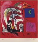 Marc Chagall, L'Arc-en-Ciel, Original-Farblithographie auf chamoisfarbenem Velin
