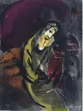 Marc Chagall, Jeremias, Original-Farblithographie auf Velin, Darstellungs- bzw. Blattgröße