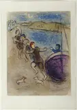 Marc Chagall, Jünglinge aus Methymna, Original-Farblithographie auf Arches Velin